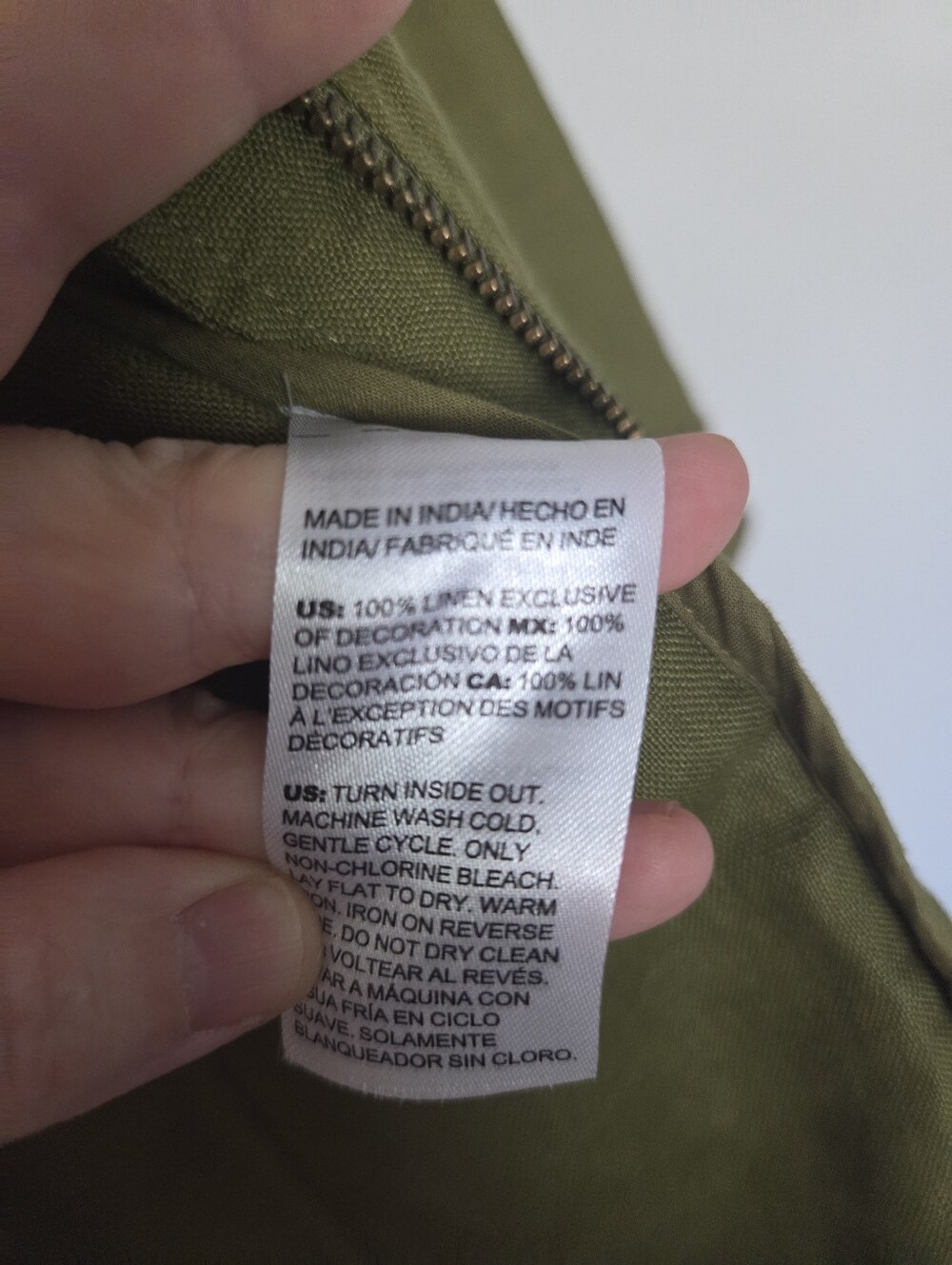 Chico's Linen Olive-Green Utility Jacket with Front Flap Pockets - Picture 6 of 7